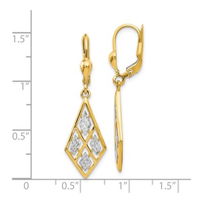 14K Yellow Gold Diamond-Cut Leverback Earrings – view 5