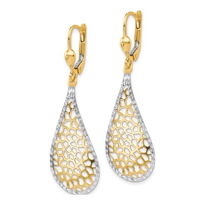 14K Yellow Gold Leverback Earrings – view 3