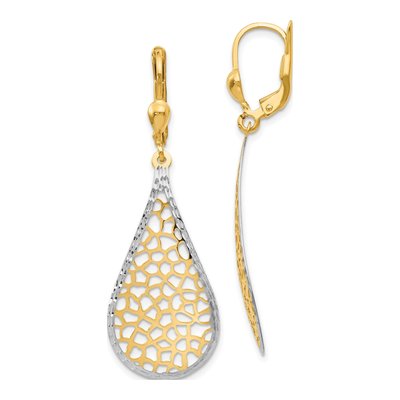 14K Yellow Gold Leverback Earrings