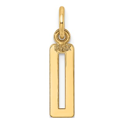14K Yellow Gold Small Number 0 Charm – view 4
