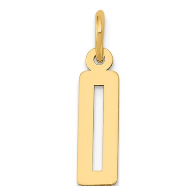 14K Yellow Gold Small Number 0 Charm