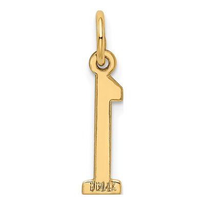 14K Yellow Gold Small Number 1 Charm – view 4
