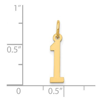 14K Yellow Gold Small Number 1 Charm – view 5