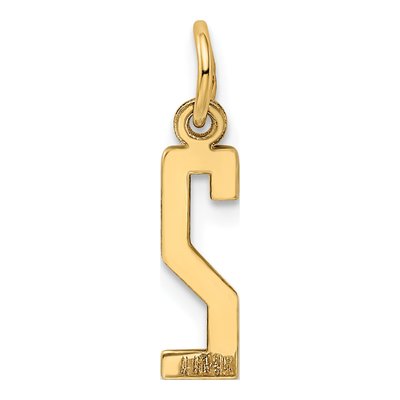 14K Yellow Gold Small Number 2 Pendant – view 4