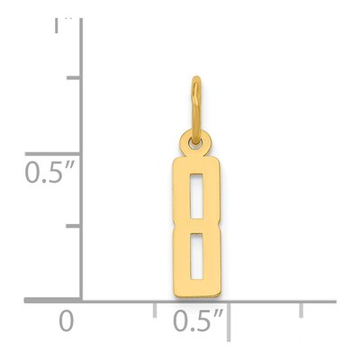 14K Yellow Gold Small Number 8 Charm – view 5