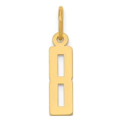 14K Yellow Gold Small Number 8 Charm