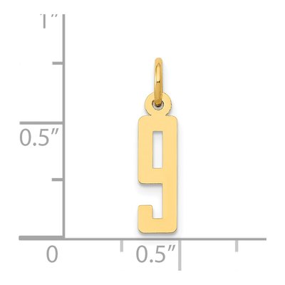 14K Yellow Gold Small Number 9 Pendant – view 5