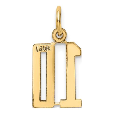 14K Yellow Gold Small Number 10 Pendant – view 4