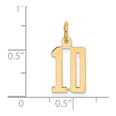 14K Yellow Gold Small Number 10 Pendant – view 5