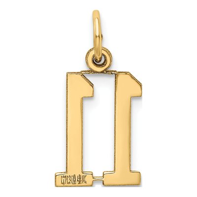 14K Yellow Gold Small Number 11 Pendant – view 4