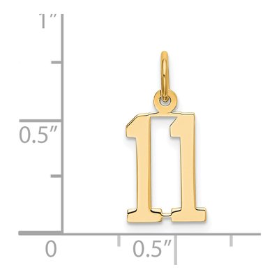 14K Yellow Gold Small Number 11 Pendant – view 5