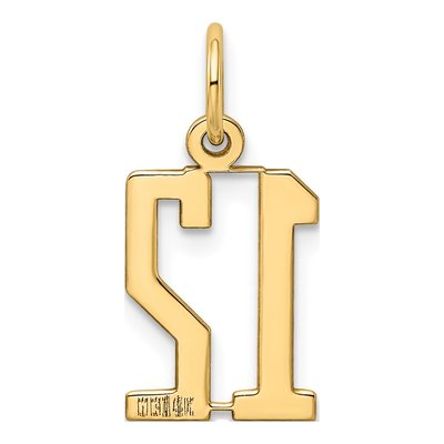14K Yellow Gold Small Number 12 Charm – view 4