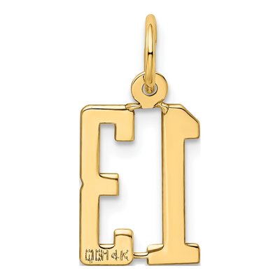 14K Yellow Gold Small Number 13 Pendant – view 4