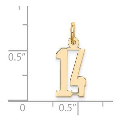 14K Yellow Gold Small Number 14 Charm – view 2