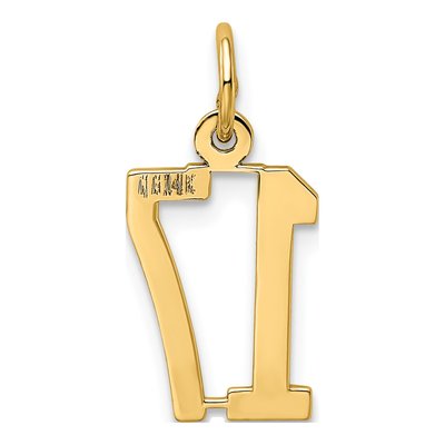 14K Yellow Gold Small Number 17 Pendant – view 4