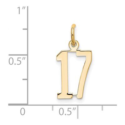 14K Yellow Gold Small Number 17 Pendant – view 5