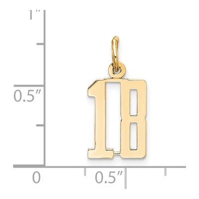 14K Yellow Gold Small Number 18 Pendant – view 3