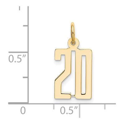 14K Yellow Gold Small Number 20 Pendant – view 4