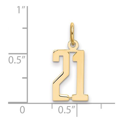 14K Yellow Gold Small Number 21 Pendant – view 5