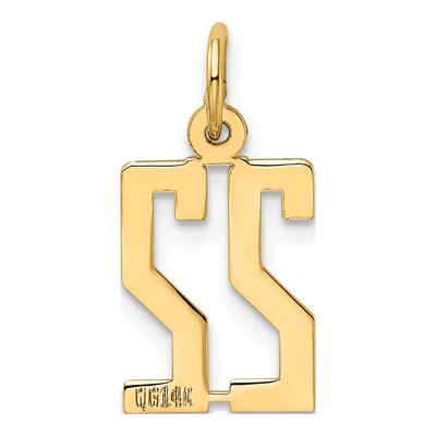 14K Yellow Gold Small Number 22 Charm – view 4