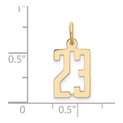 14K Yellow Gold Small Number 23 Charm – view 3