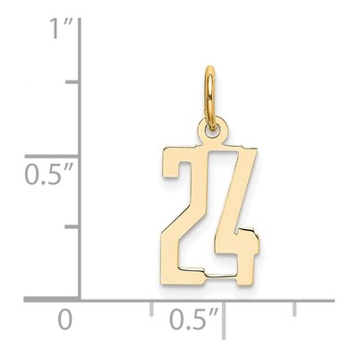14K Yellow Gold Small Number 24 Charm – view 5