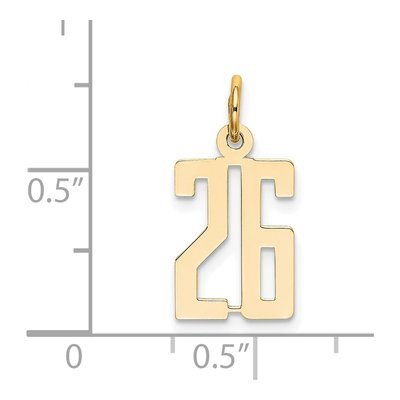 14K Yellow Gold Small Number 26 Pendant – view 4