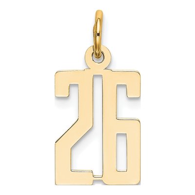 14K Yellow Gold Small Number 26 Pendant