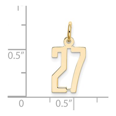 14K Yellow Gold Small Number 27 Pendant – view 3