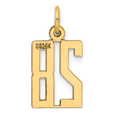 14K Yellow Gold Small Number 28 Charm – view 3