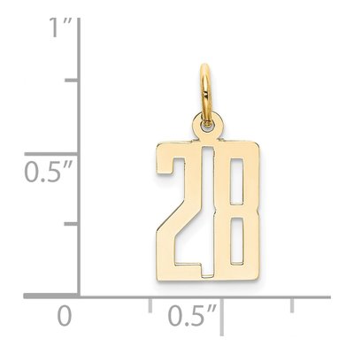 14K Yellow Gold Small Number 28 Charm – view 4