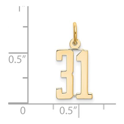 14K Yellow Gold Small Number 31 Pendant – view 5