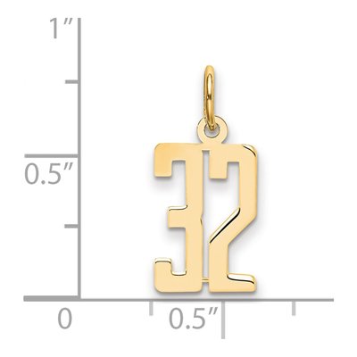 14K Yellow Gold Small Number 32 Pendant – view 4