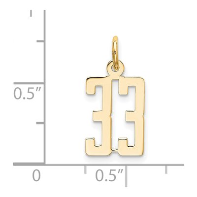14K Yellow Gold Small Number 33 Pendant – view 5