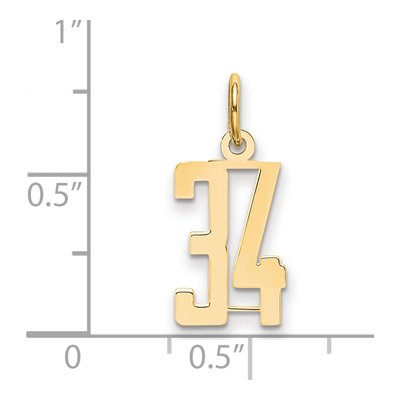 14K Yellow Gold Small Number 34 Pendant – view 4
