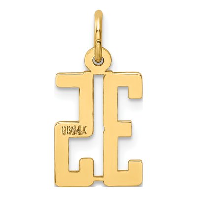 14K Yellow Gold Small Number 35 Pendant – view 3