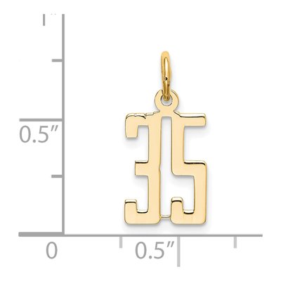 14K Yellow Gold Small Number 35 Pendant – view 4