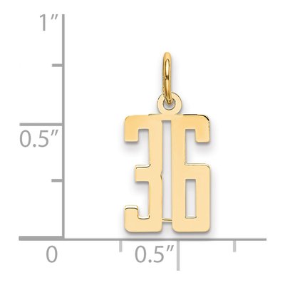 14K Yellow Gold Small Number 36 Charm – view 4