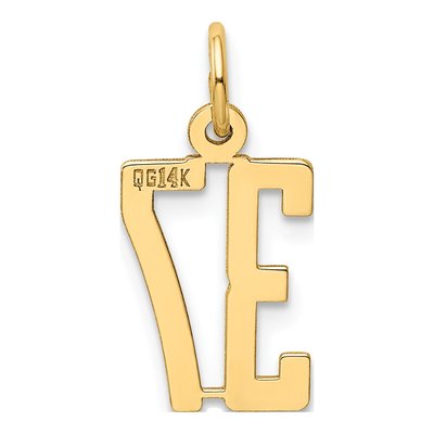 14K Yellow Gold Small Number 37 Pendant – view 3