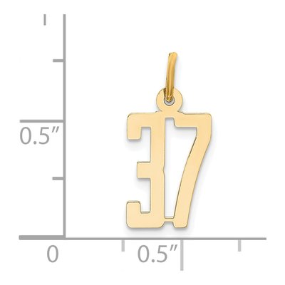 14K Yellow Gold Small Number 37 Pendant – view 4