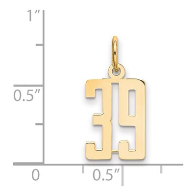 14K Yellow Gold Small Number 39 Pendant – view 2