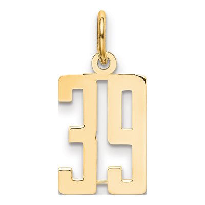 14K Yellow Gold Small Number 39 Pendant