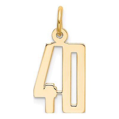 14K Yellow Gold Small Number 40 Pendant