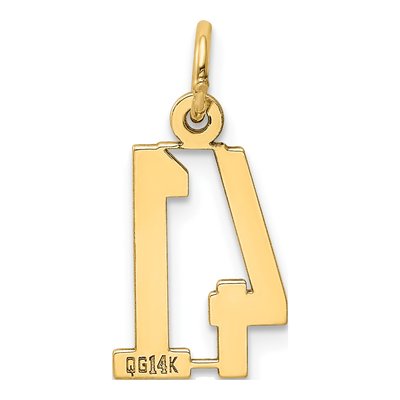 14K Yellow Gold Small Number 41 Pendant – view 4