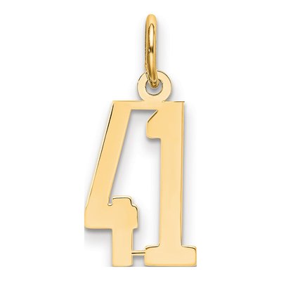 14K Yellow Gold Small Number 41 Pendant