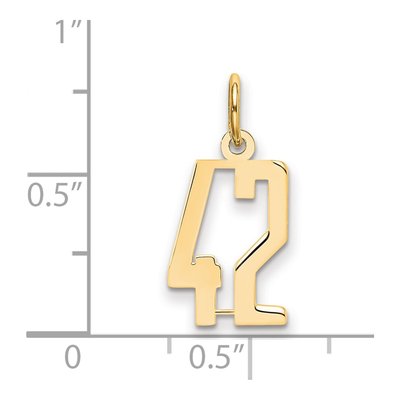 14K Yellow Gold Small Number 42 Pendant – view 5