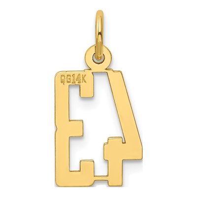 14K Yellow Gold Small Number 43 Pendant – view 3