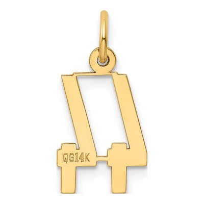 14K White Gold Number 44 Pendant – view 3