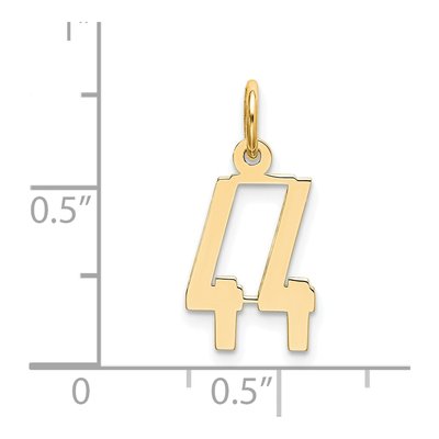 14K White Gold Number 44 Pendant – view 4