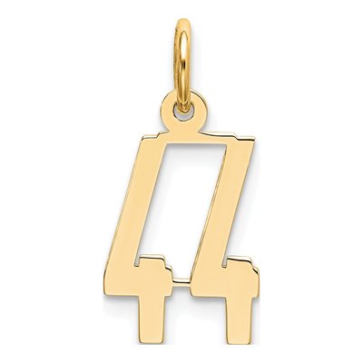 14K White Gold Number 44 Pendant